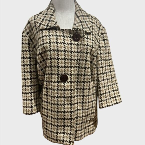 Live a Little Women’s Tweed 3/4 Sleeve 3X Tweed Blazer Jacket Houndstooth - Picture 1 of 5